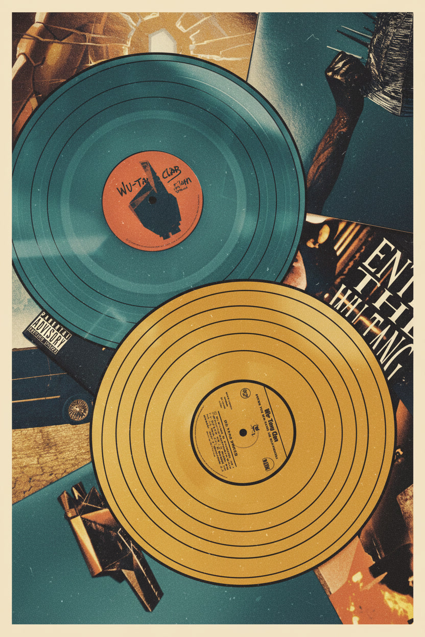 Schallplatten – Pop-Art-Illustration